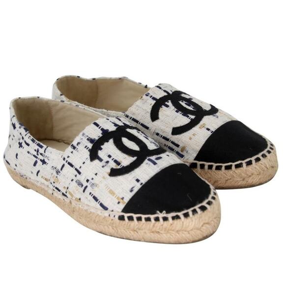 Chanel Espadrille 36 Tweed Cap Toe Cc Runway Multi Flats CC-S0207P-C006 - Picture 5 of 10